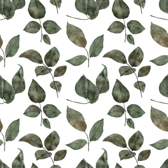 Papel de Parede Adesivo Folhas Secas Aquarela N017083