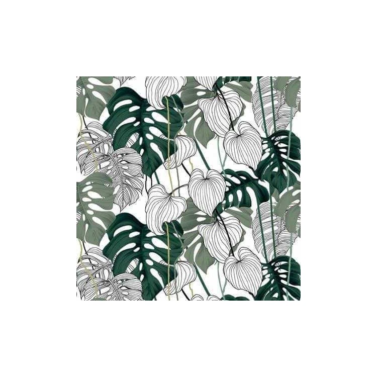 Papel de Parede Adesivo Folhas Tropicais...