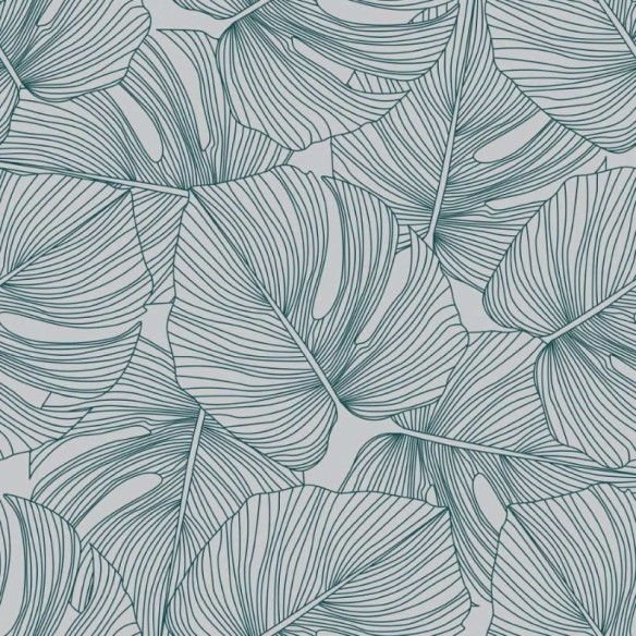 Papel de Parede Adesivo Folhas Tropicais Abstrato N019053