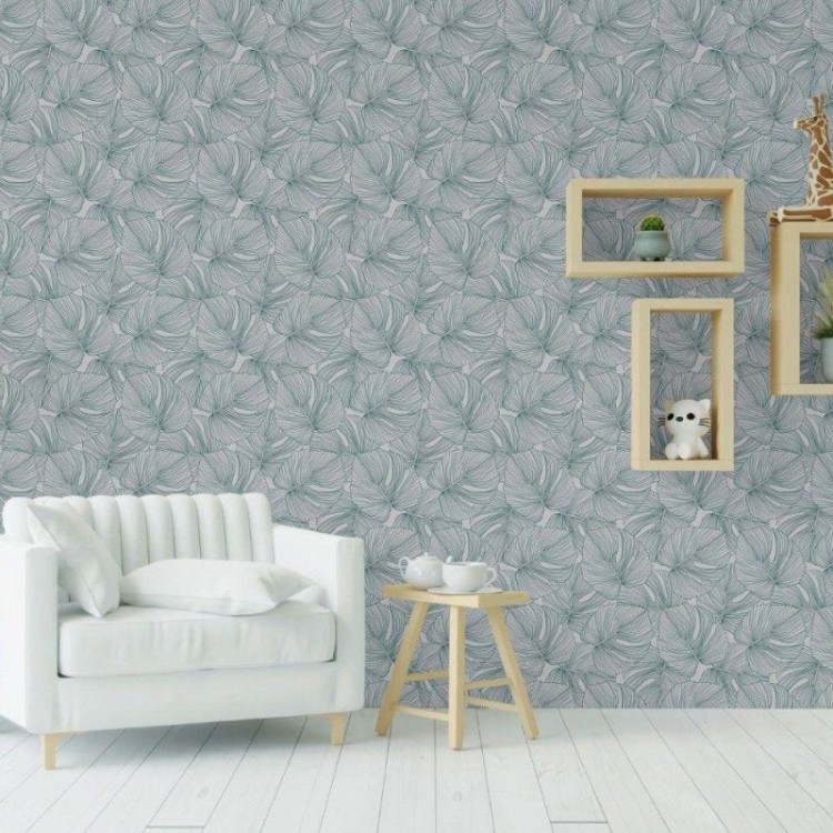 Papel de Parede Adesivo Folhas Tropicais...