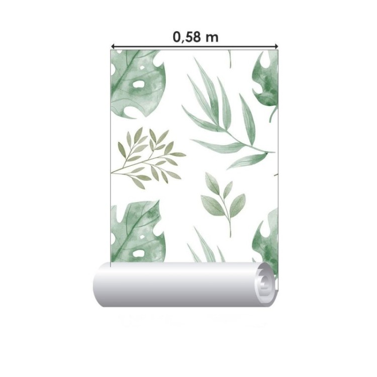 Papel de Parede Adesivo Folhas Tropicais...
