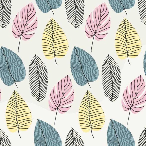 Papel de Parede Adesivo Folhas Tropicais Lineares N05060