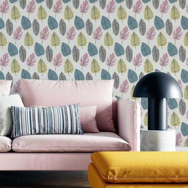 Papel de Parede Adesivo Folhas Tropicais...