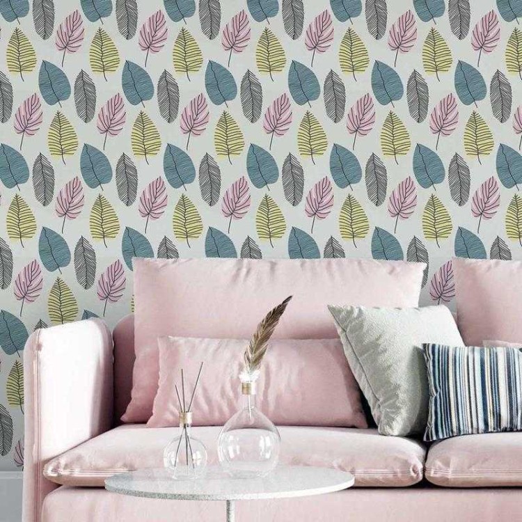Papel de Parede Adesivo Folhas Tropicais...