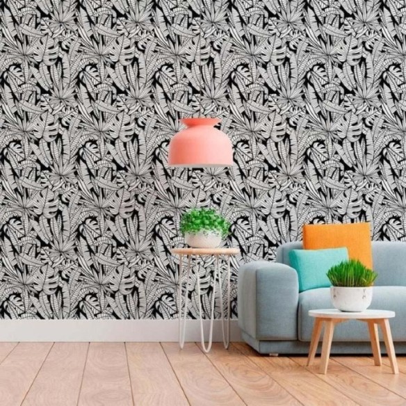 Papel de Parede Adesivo Folhas Tropicais N011138