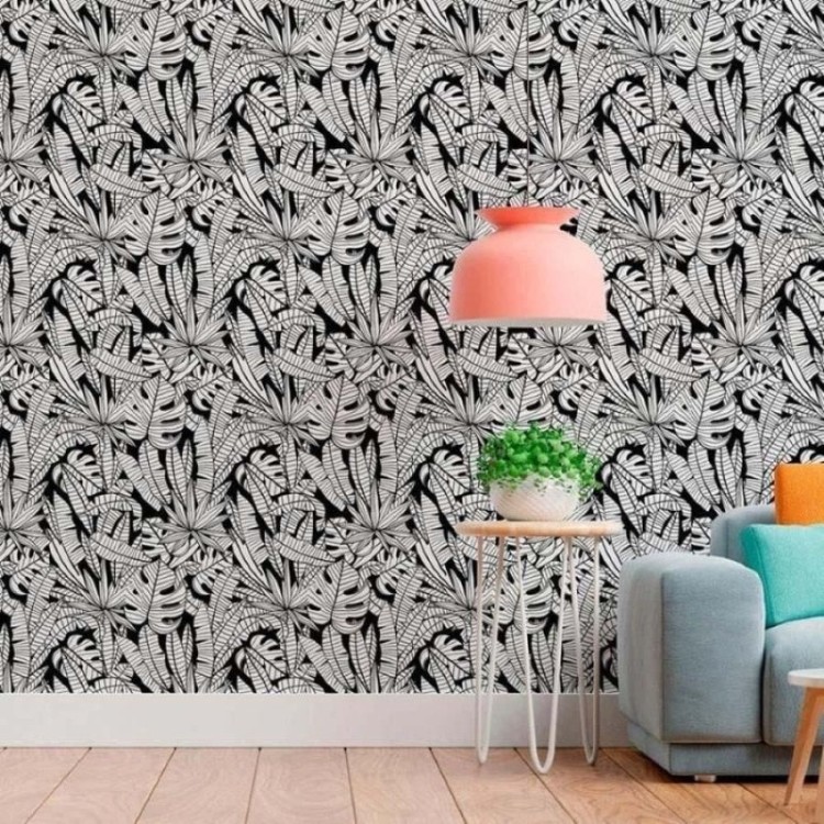 Papel de Parede Adesivo Folhas Tropicais N011138