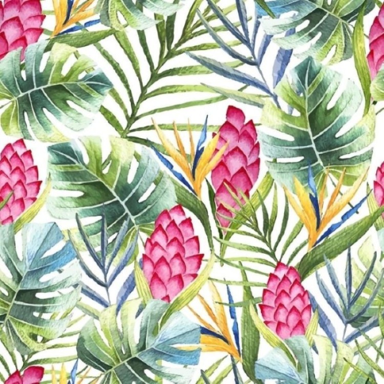 Papel de Parede Adesivo Folhas Tropicais N011139
