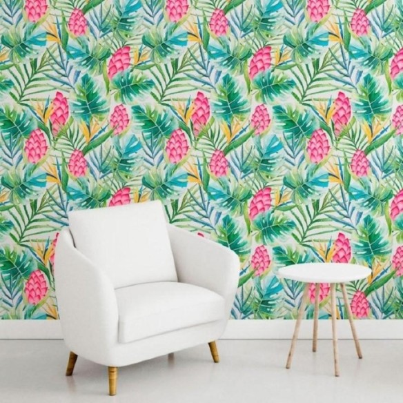 Papel de Parede Adesivo Folhas Tropicais N011139