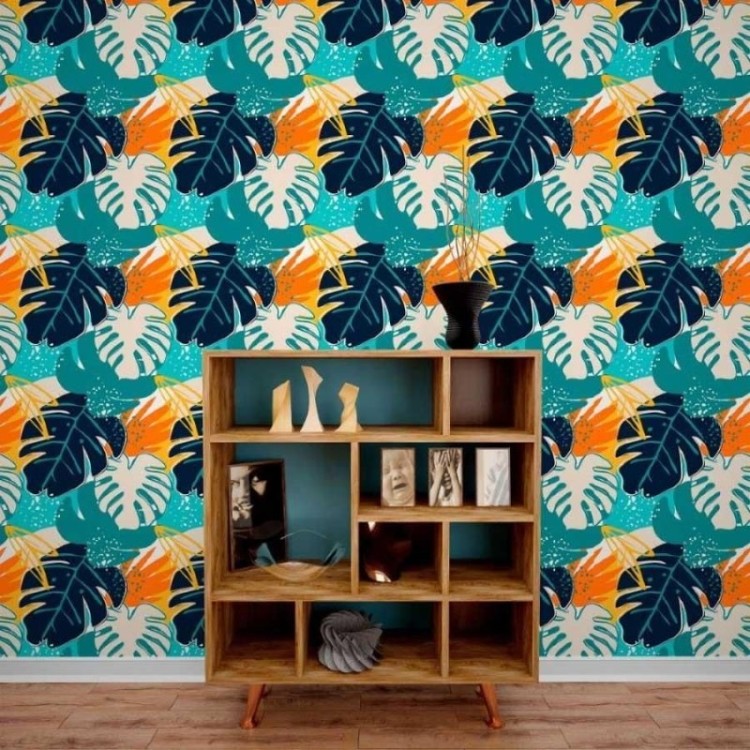 Papel de Parede Adesivo Folhas Tropicais N013241