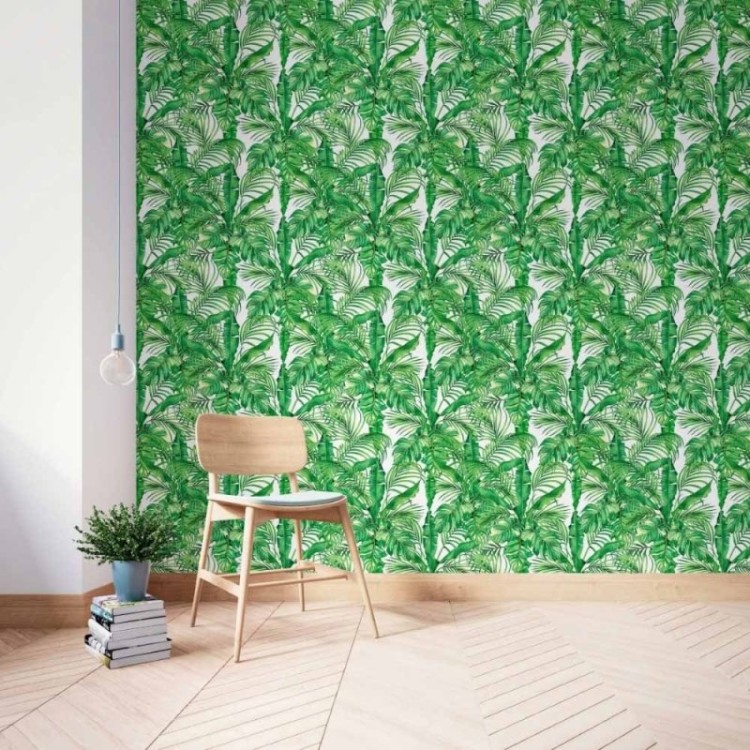 Papel de Parede Adesivo Folhas Tropicais N014210