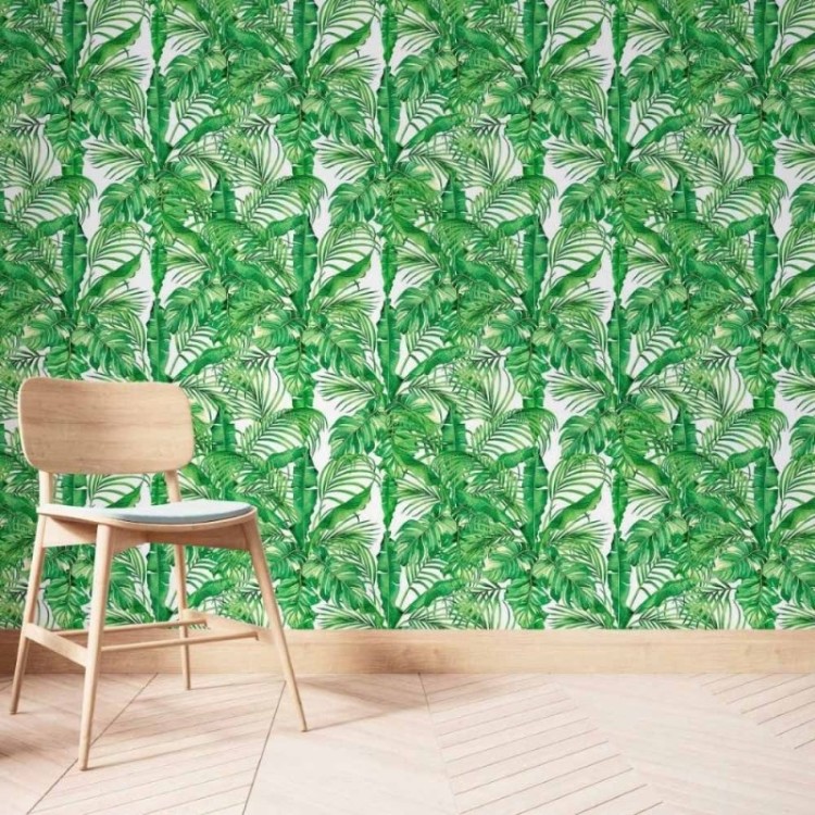 Papel de Parede Adesivo Folhas Tropicais N014210