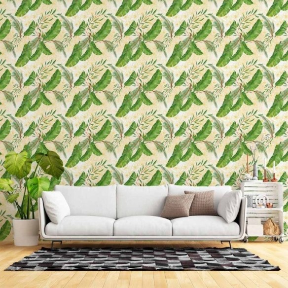 Papel de Parede Adesivo Folhas Tropicais N015199