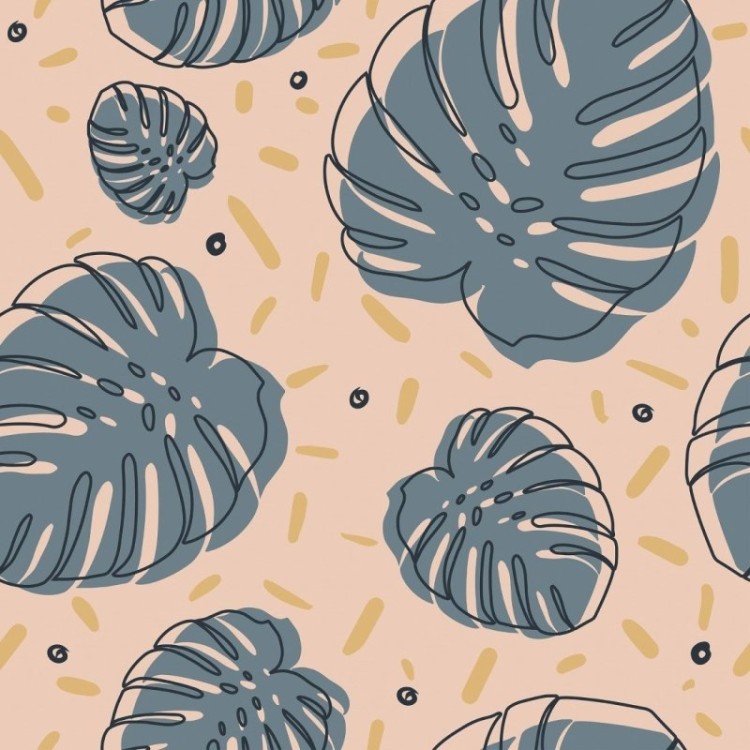 Papel de Parede Adesivo Folhas Tropicais N019004