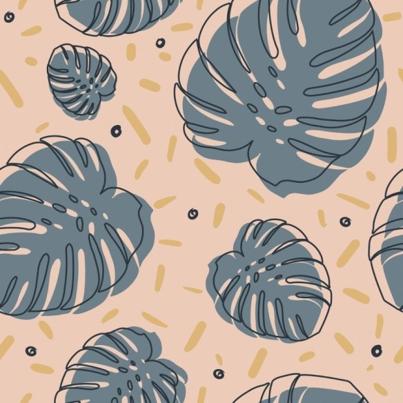 Papel de Parede Adesivo Folhas Tropicais N019004
