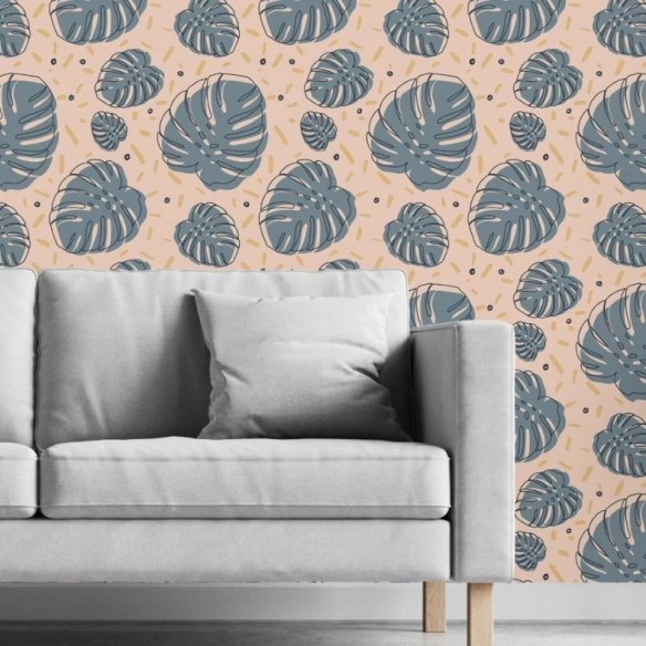 Papel de Parede Adesivo Folhas Tropicais N019004