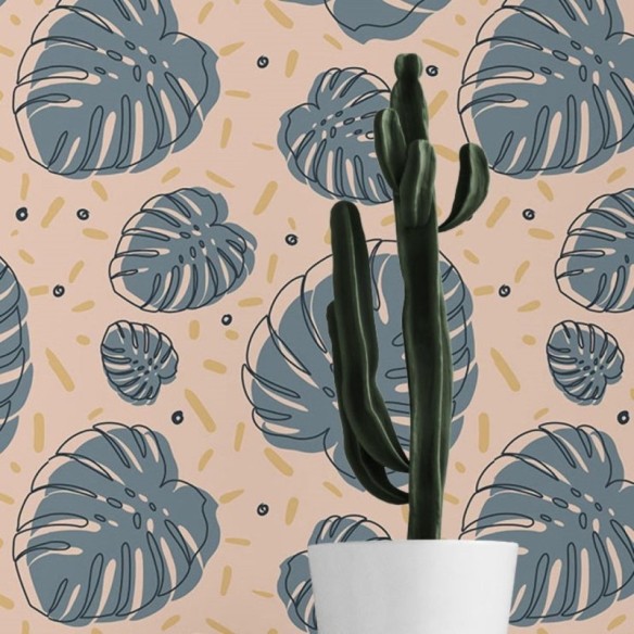 Papel de Parede Adesivo Folhas Tropicais N019004