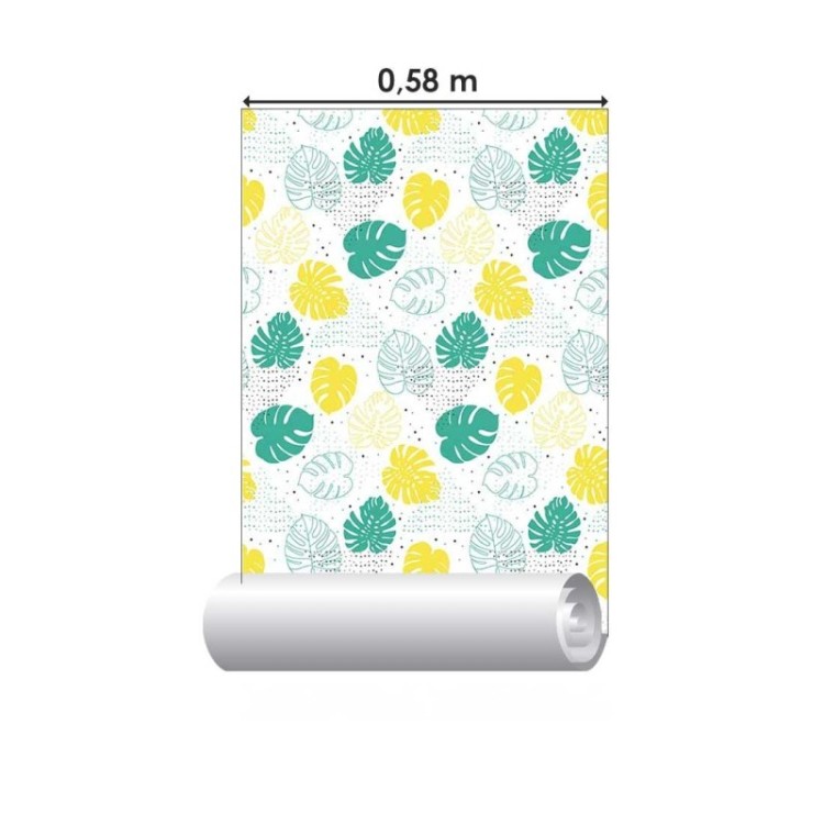 Papel de Parede Adesivo Folhas Tropicais N08048