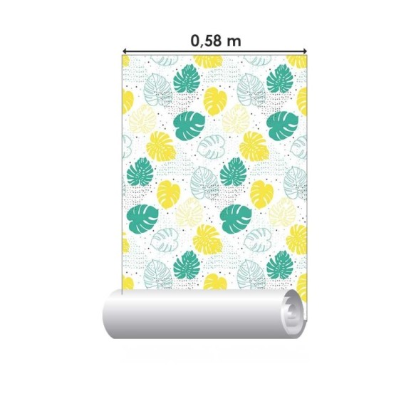 Papel de Parede Adesivo Folhas Tropicais N08048