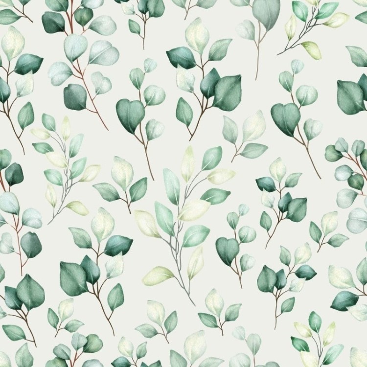 Papel de Parede Adesivo Folhas Verdes N012041