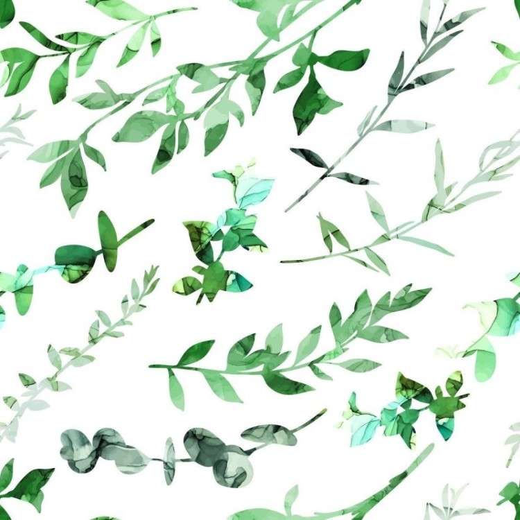 Papel de Parede Adesivo Folhas Verdes N012079