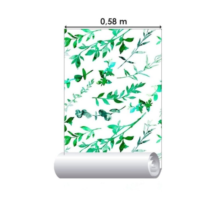 Papel de Parede Adesivo Folhas Verdes N012079