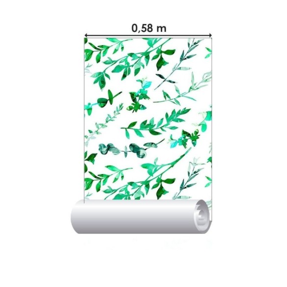 Papel de Parede Adesivo Folhas Verdes N012079