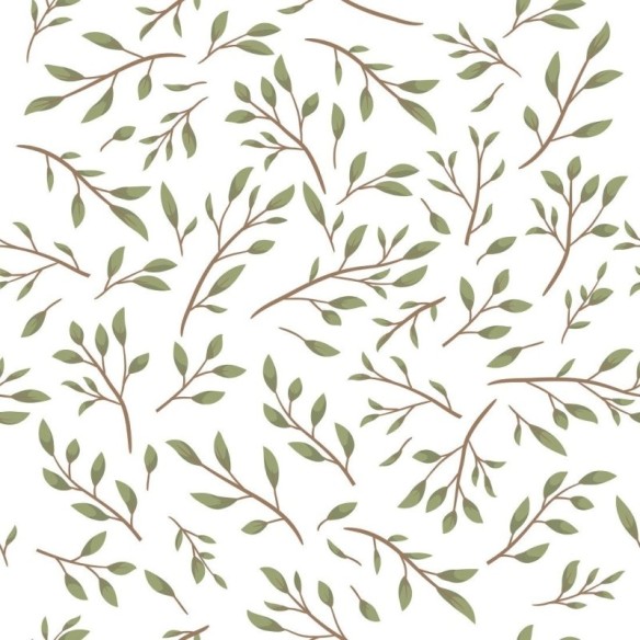 Papel de Parede Adesivo Folhas Verdes N019026