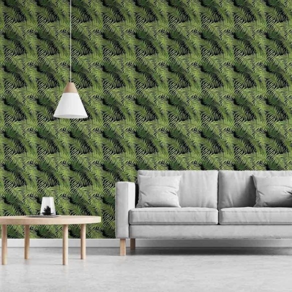 Papel de Parede Adesivo Folhas verdes N03085