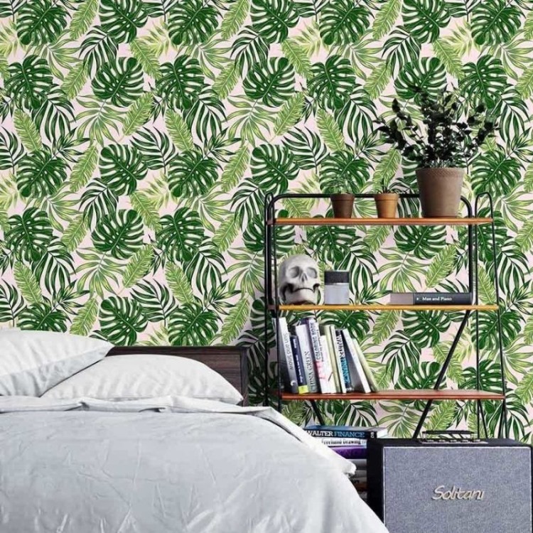Papel de Parede Adesivo Folhas Verdes N03126