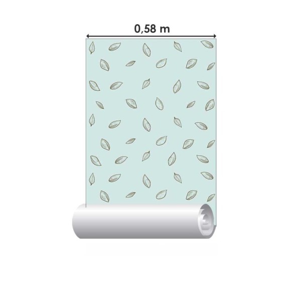 Papel de Parede Adesivo Folhos Minimalistas Azul e Verde N07064