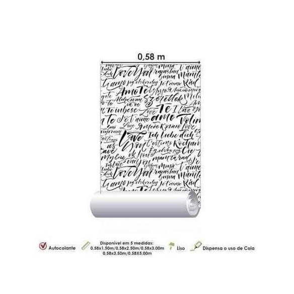 Papel de Parede Adesivo Frases Romance 152193864