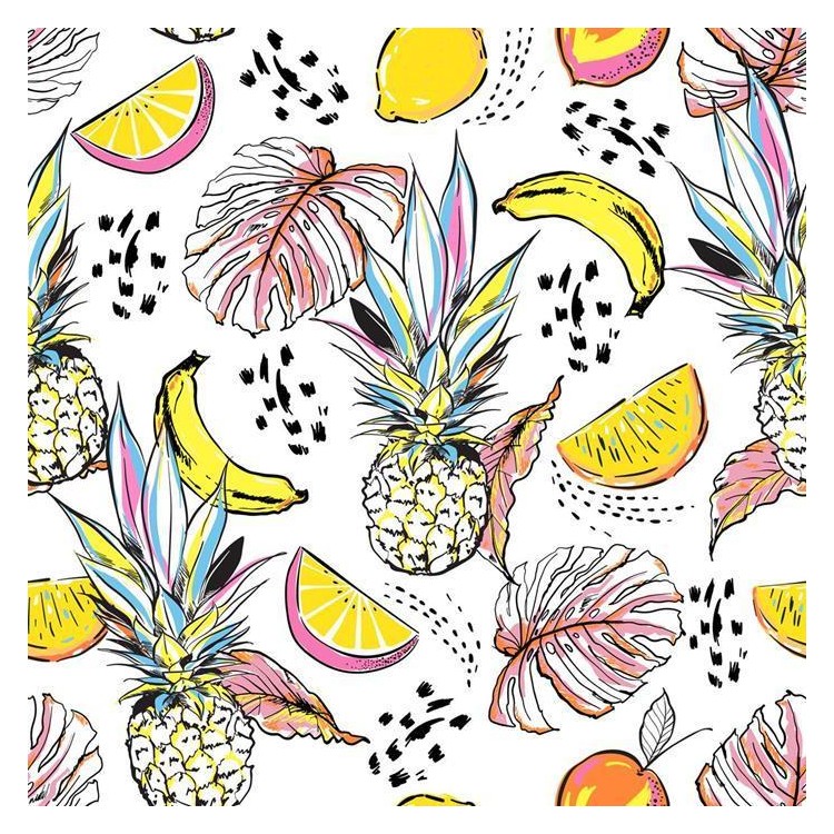 Papel de Parede Adesivo Frutas Abstrato N09044