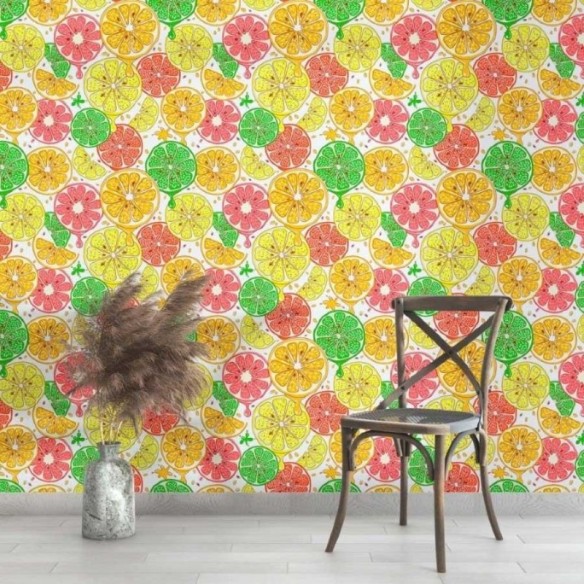 Papel de Parede Adesivo Frutas Cítricas N013060