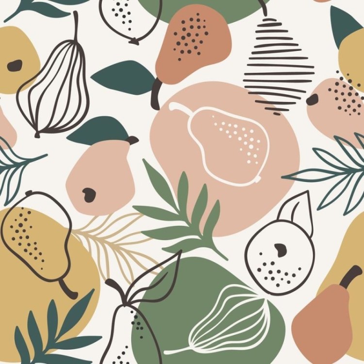 Papel de Parede Adesivo Frutas e geoides N08203
