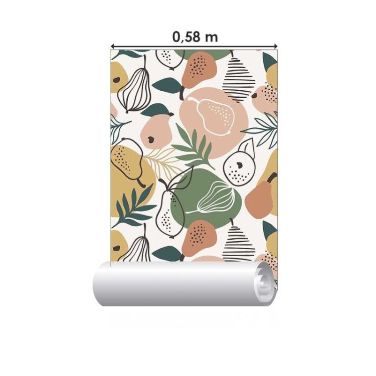 Papel de Parede Adesivo Frutas e geoides N08203