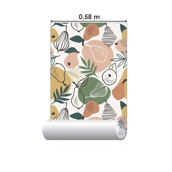 Papel de Parede Adesivo Frutas e geoides N08203