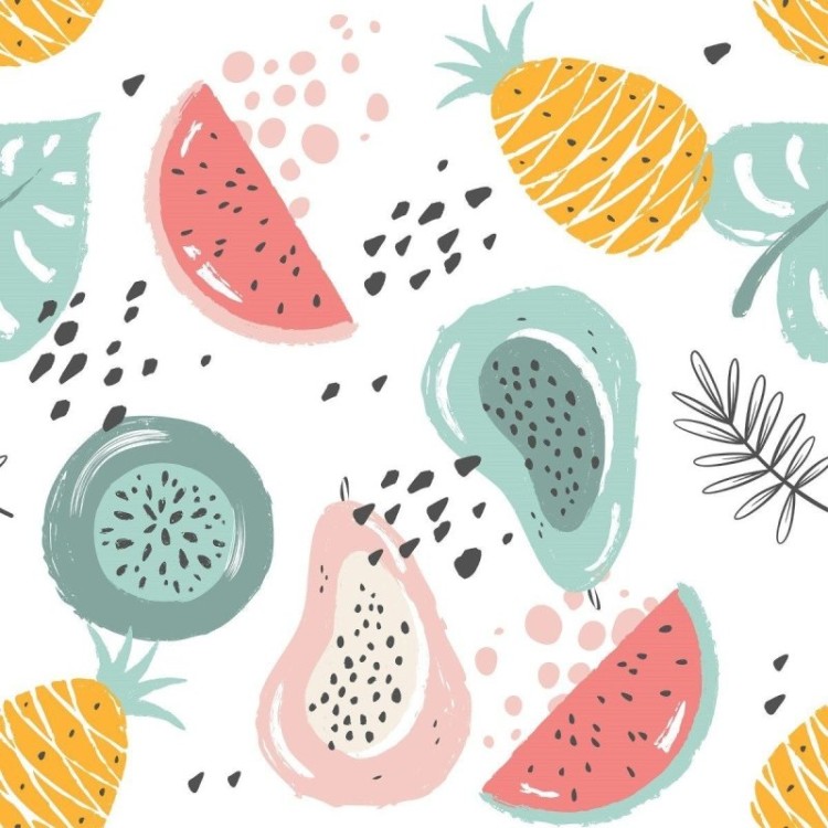 Papel de Parede Adesivo Frutas Tropicais N012051