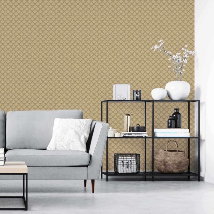 Papel de Parede Adesivo Abstrato Bege 892247506