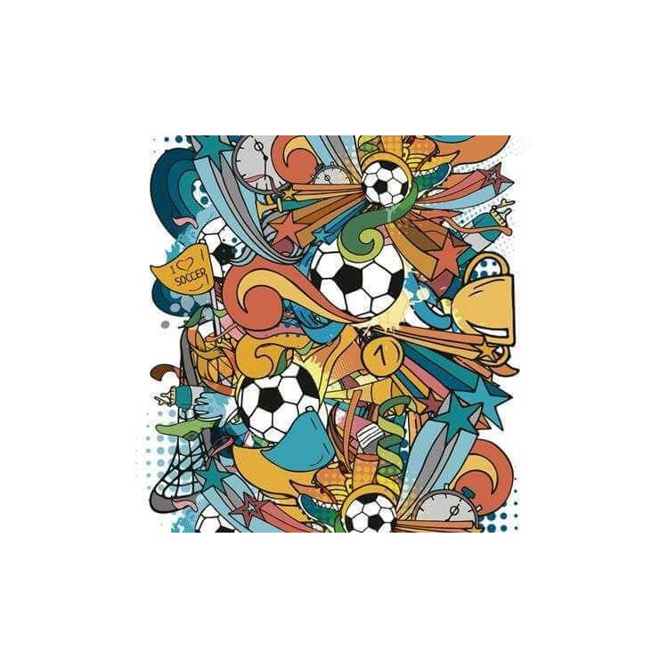 Papel de Parede Adesivo Futebol Estilizado...