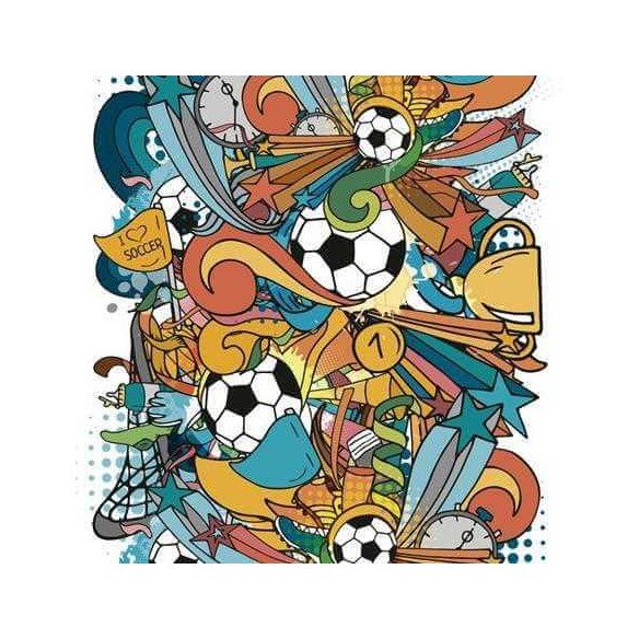 Papel de Parede Adesivo Futebol Estilizado 421953340