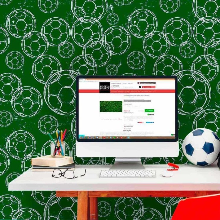 Papel de Parede Adesivo Futebol Verde 103601090