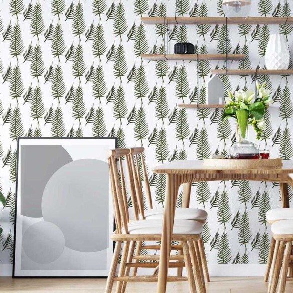 Papel de Parede Adesivo Galhos Pinheiros Minimalista N05204