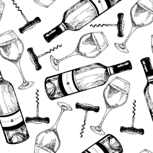 Papel de Parede Adesivo Garrafas de vinho N03111