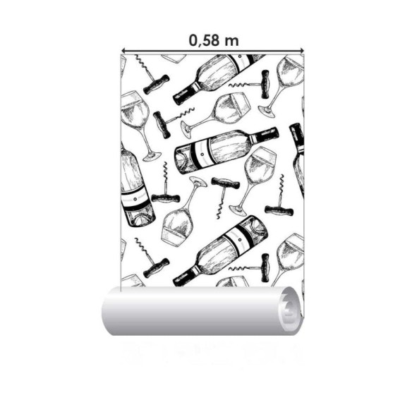 Papel de Parede Adesivo Garrafas de vinho N03111