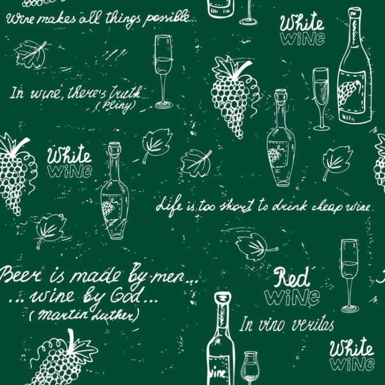 Black and White Chalkboard Wine Wallpaper