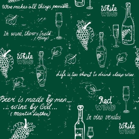 Papel de Parede Adesivo Garrafas e taças de vinho N03113