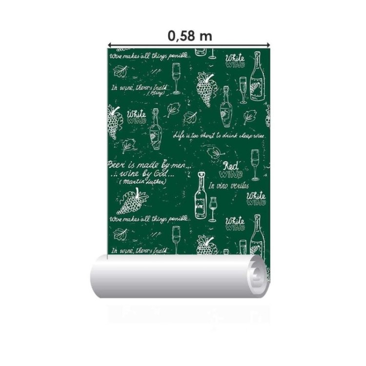 Papel de Parede Adesivo Garrafas e taças de...
