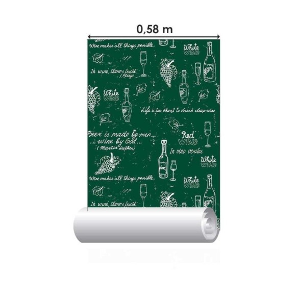 Papel de Parede Adesivo Garrafas e taças de vinho N03113
