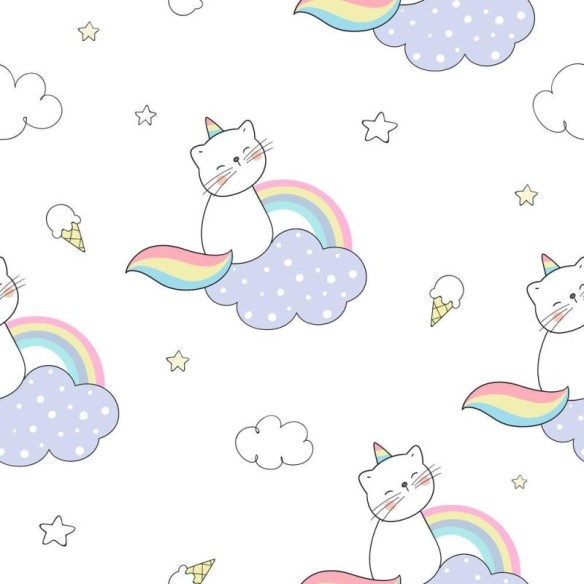 Papel de Parede Adesivo Gatinho nas núvens N08209