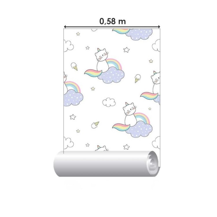 Papel de Parede Adesivo Gatinho nas núvens N08209